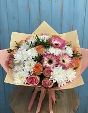 Букет цветов из:  Розы, Герберы и Хризантемы в Исток