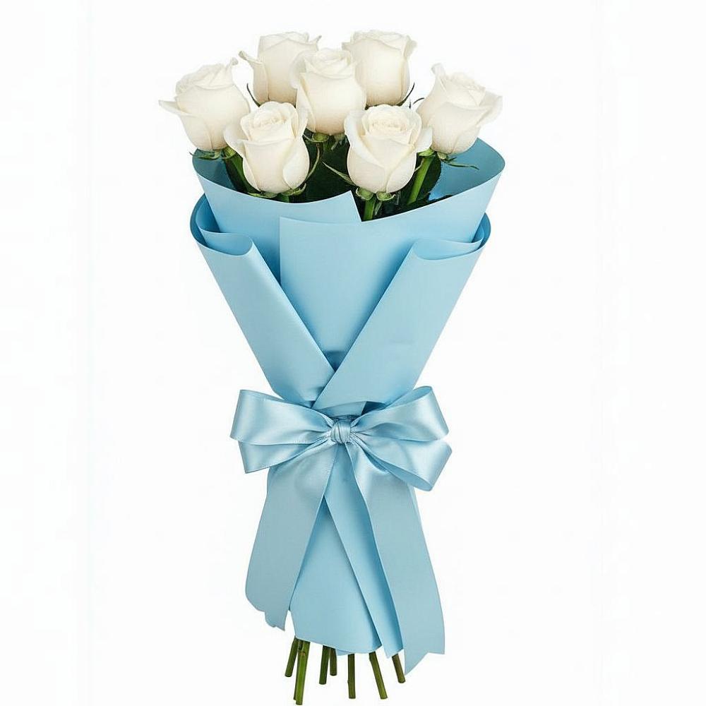 Букет 7 белых роз Проуд в Исток