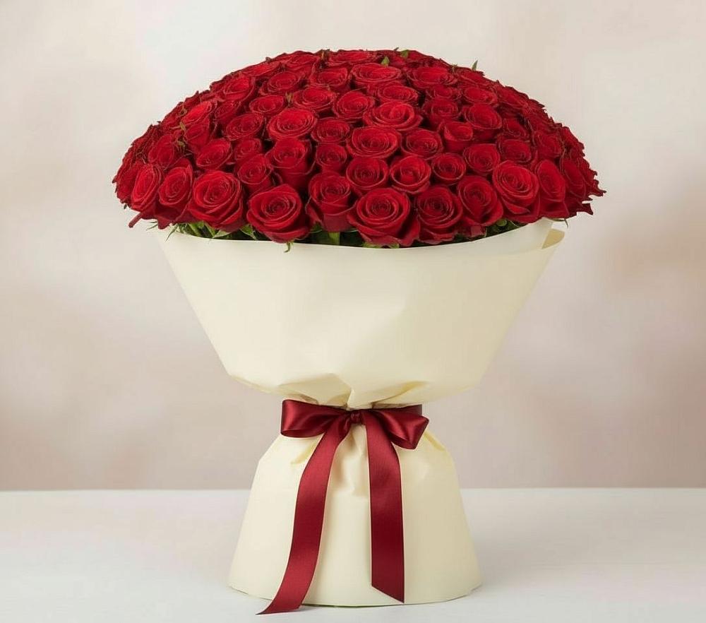 Букет 101 Красная роза Милано в Исток