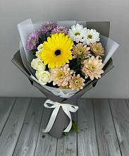 Букет цветов из:  Розы, Герберы и Хризантемы #REPLACE_PRED# Исток