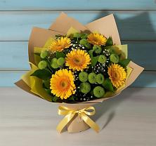 Букет цветов из:  Герберы и Хризантемы в Исток