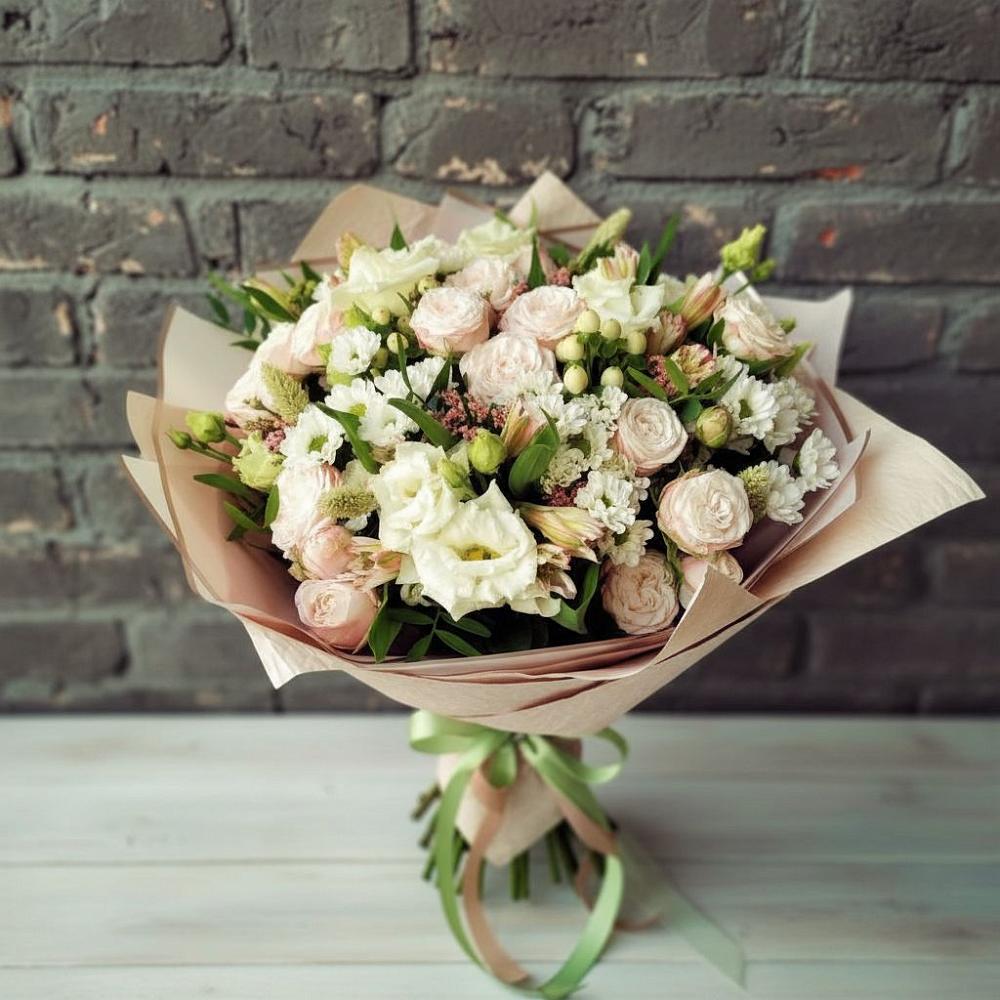 Букет цветов из: Альстромерии, Розы и Хризантемы в Исток