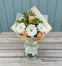 Букет цветов из:  Герберы, Розы и Хризантемы в Исток