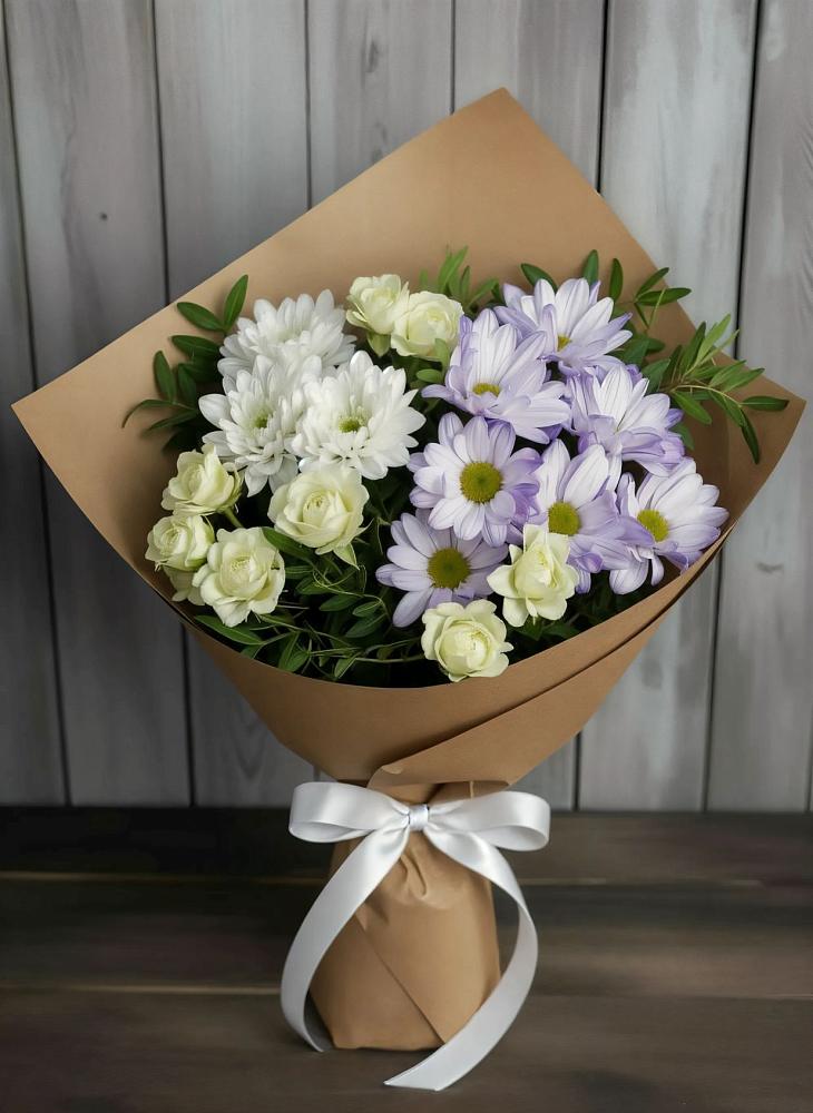 Букет цветов из: Хризантемы и Розы в Исток